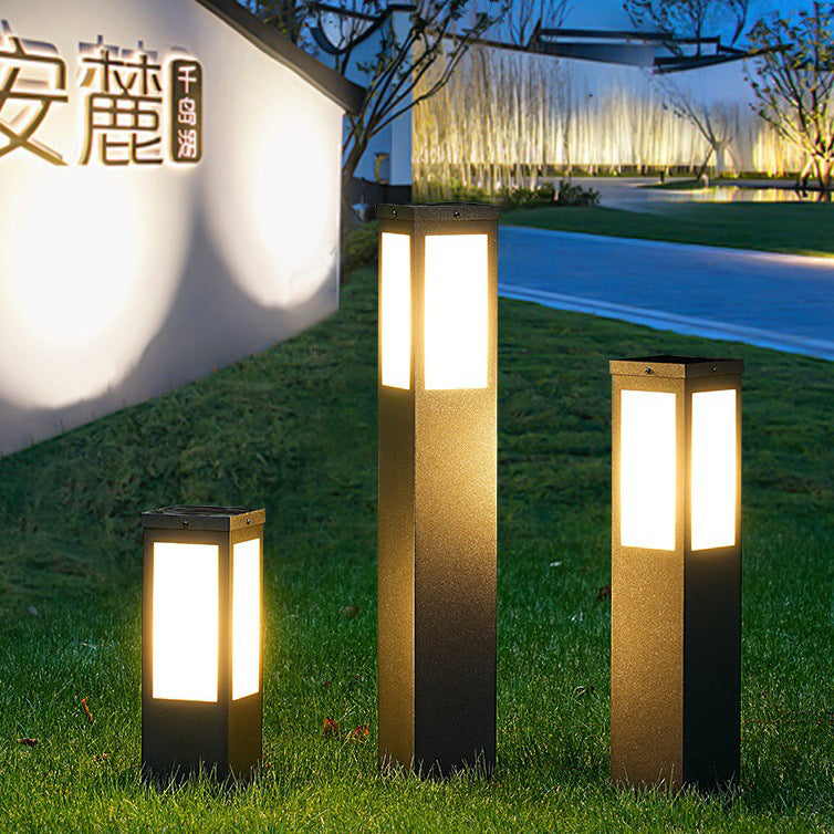 Modern Minimalist Waterproof Metal & PC Pillar 1-Light Outdoor Light Landscape Lighting For Garden & Outdoor Patio