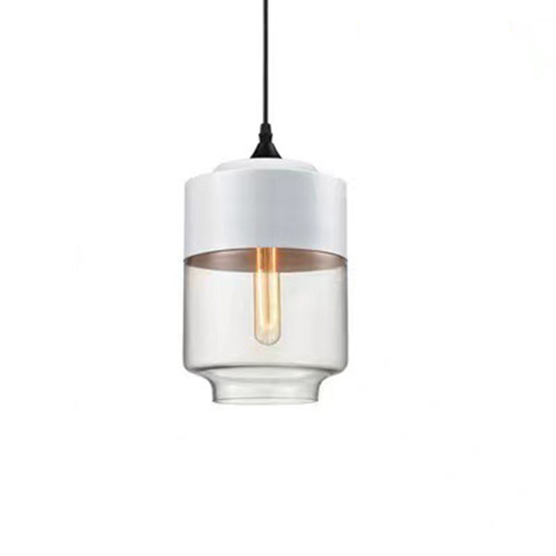 Contemporary Cylinder Glass Pendant Light