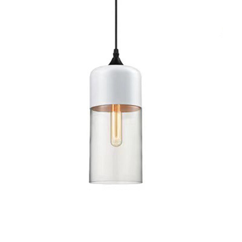 Contemporary Cylinder Glass Pendant Light