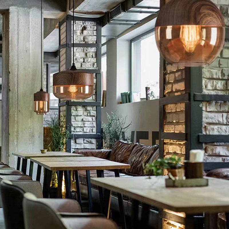 Contemporary Cylinder Glass Pendant Light