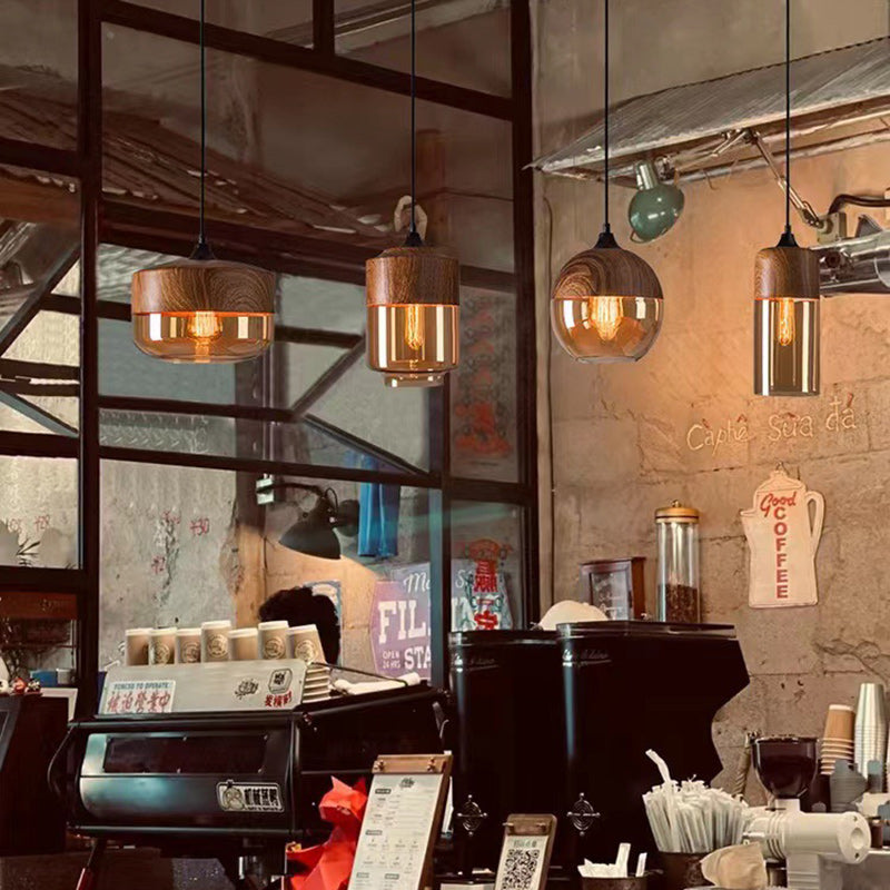 Contemporary Cylinder Glass Pendant Light