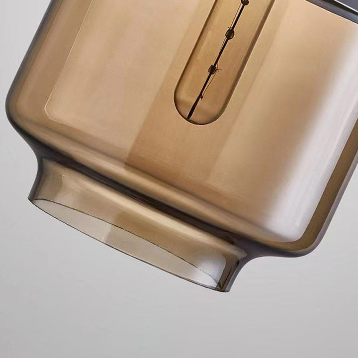 Contemporary Cylinder Glass Pendant Light