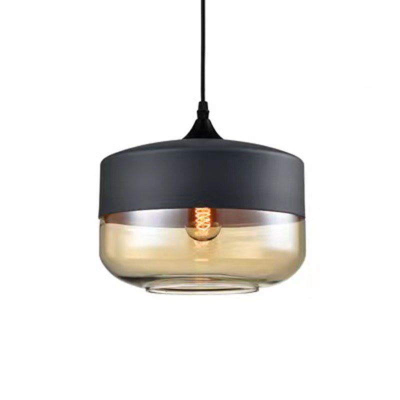 Contemporary Cylinder Glass Pendant Light