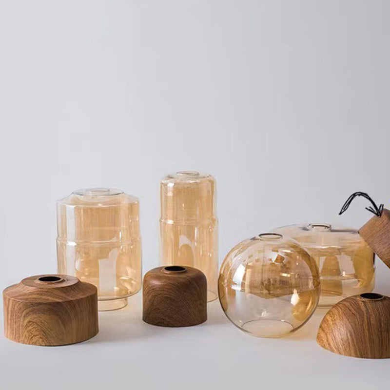 Contemporary Cylinder Glass Pendant Light