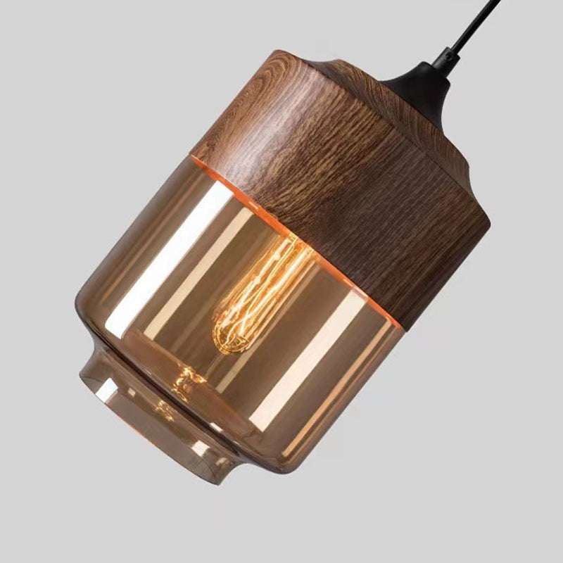 Contemporary Cylinder Glass Pendant Light