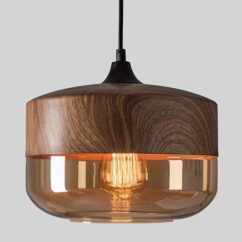 Contemporary Cylinder Glass Pendant Light