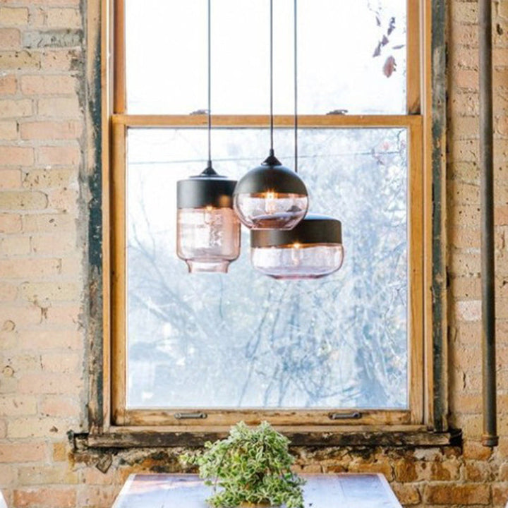 Contemporary Cylinder Glass Pendant Light