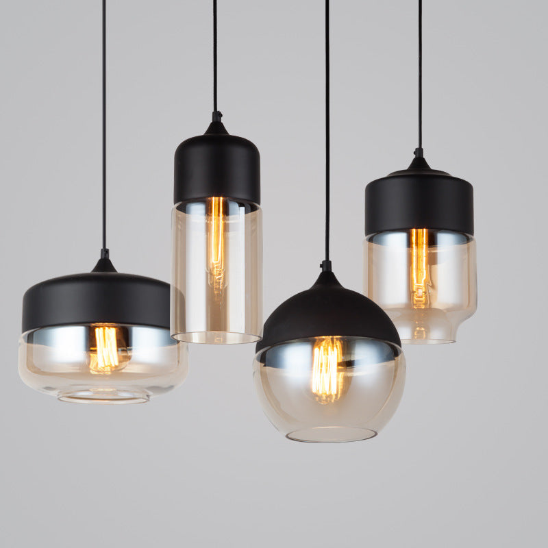 Contemporary Cylinder Glass Pendant Light
