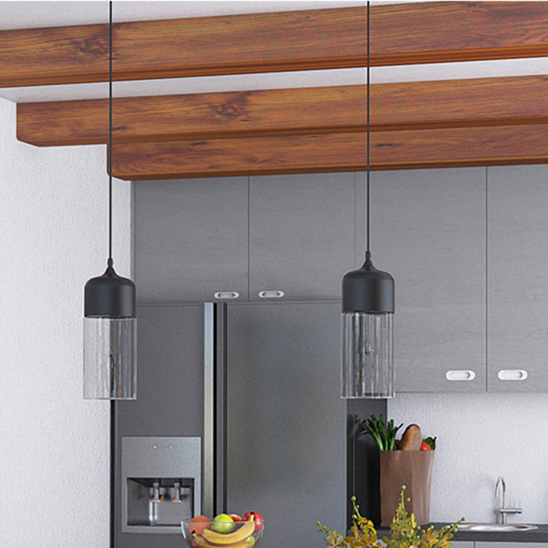 Contemporary Cylinder Glass Pendant Light