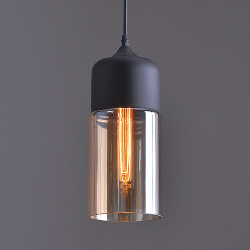 Contemporary Cylinder Glass Pendant Light