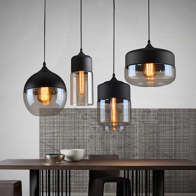 Contemporary Cylinder Glass Pendant Light