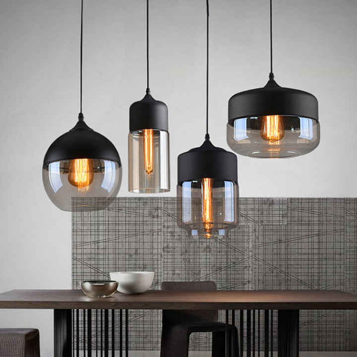 Contemporary Cylinder Glass Pendant Light
