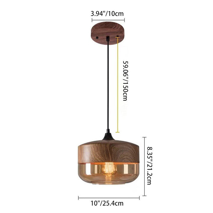 Contemporary Cylinder Glass Pendant Light