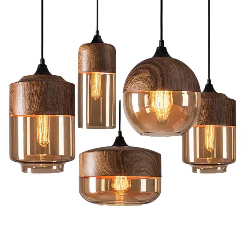 Contemporary Cylinder Glass Pendant Light