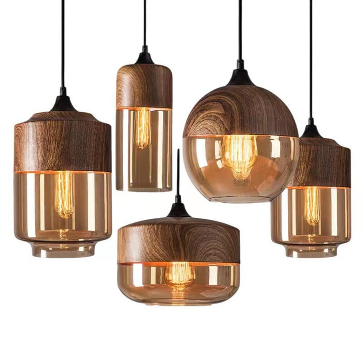 Contemporary Cylinder Glass Pendant Light