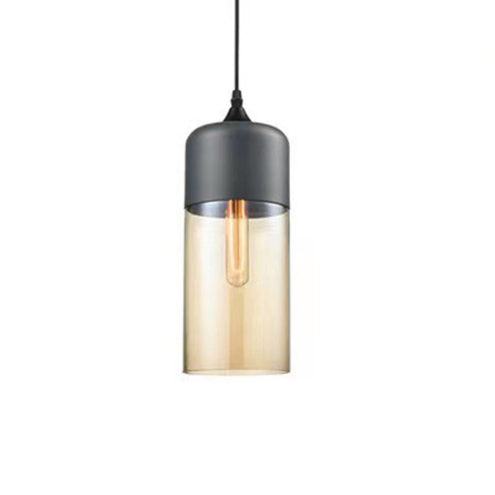 Contemporary Cylinder Glass Pendant Light