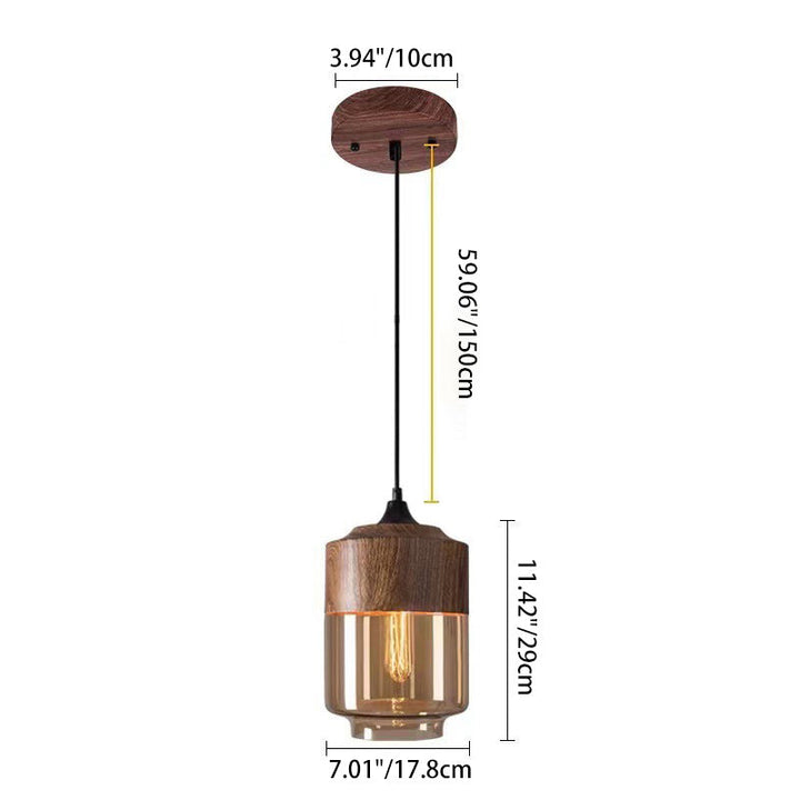 Contemporary Cylinder Glass Pendant Light