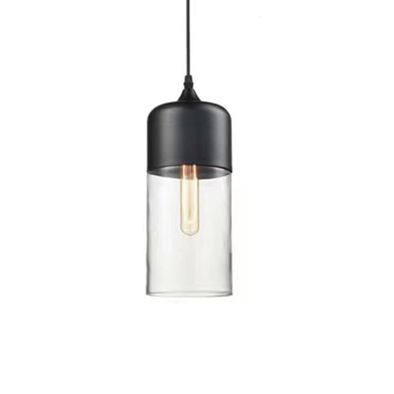 Contemporary Cylinder Glass Pendant Light