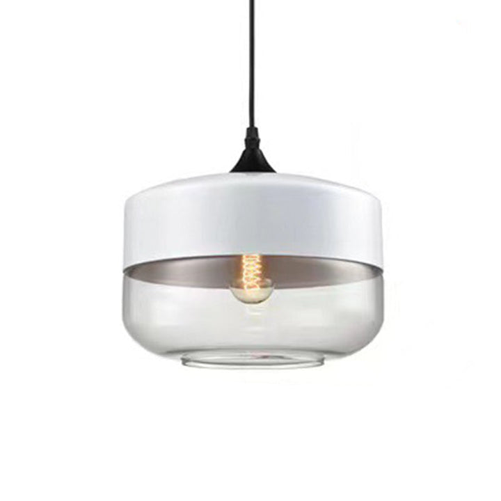 Contemporary Cylinder Glass Pendant Light