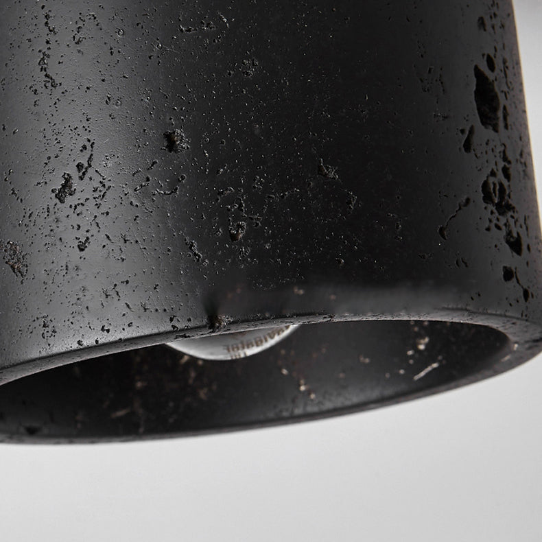 Traditional Cylindrical Wooden Semi-Flush Ceiling Light