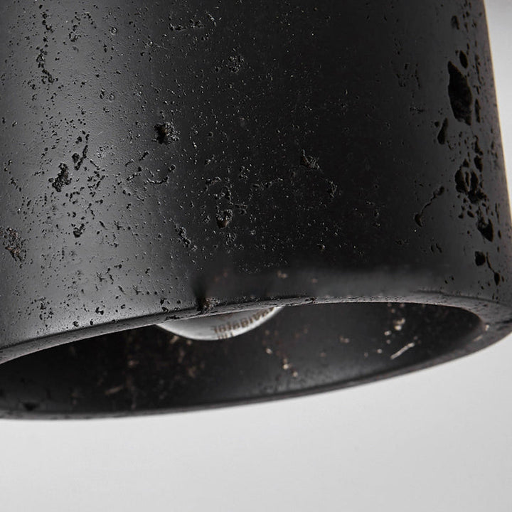 Traditional Cylindrical Wooden Semi-Flush Ceiling Light