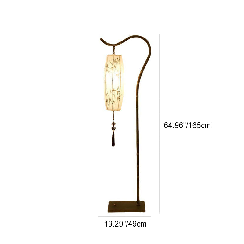 Traditional Rectangular Bamboo Floor Lamp