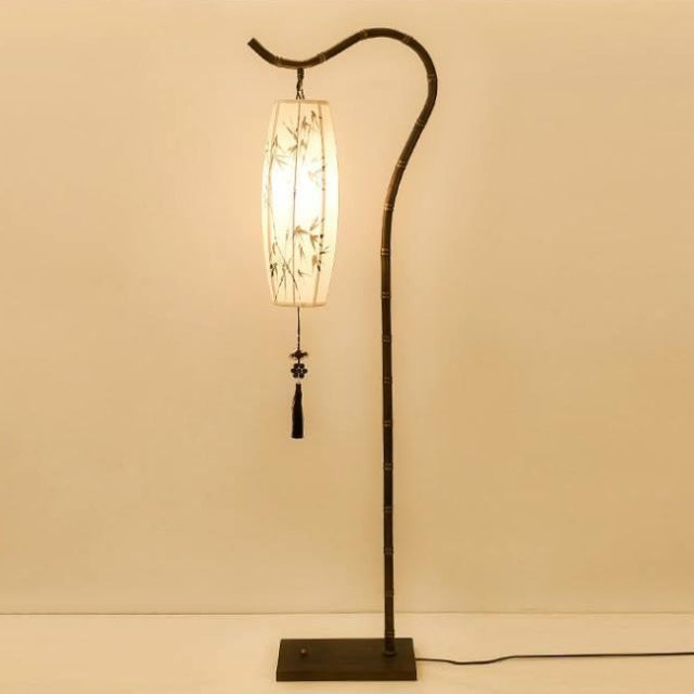 Traditional Rectangular Bamboo Floor Lamp