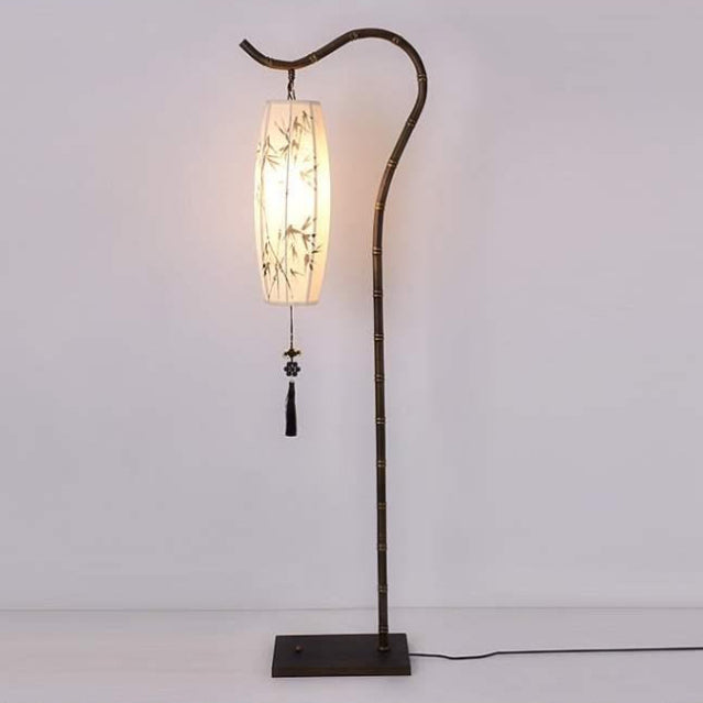 Traditional Rectangular Bamboo Floor Lamp