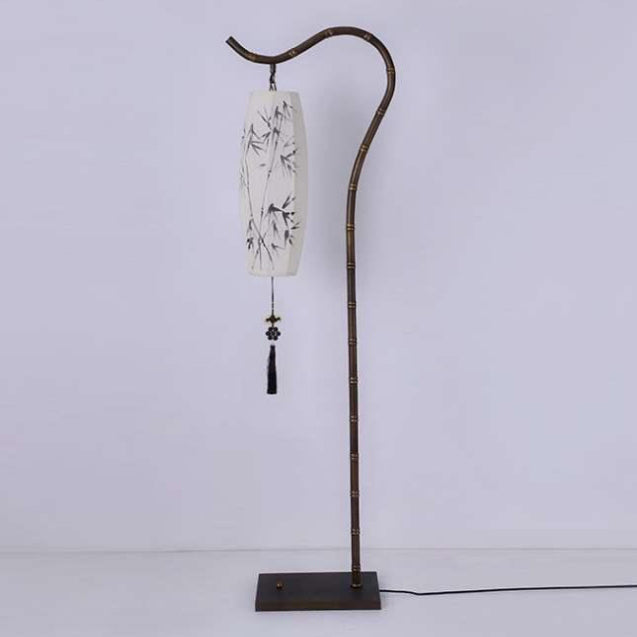 Traditional Rectangular Bamboo Floor Lamp