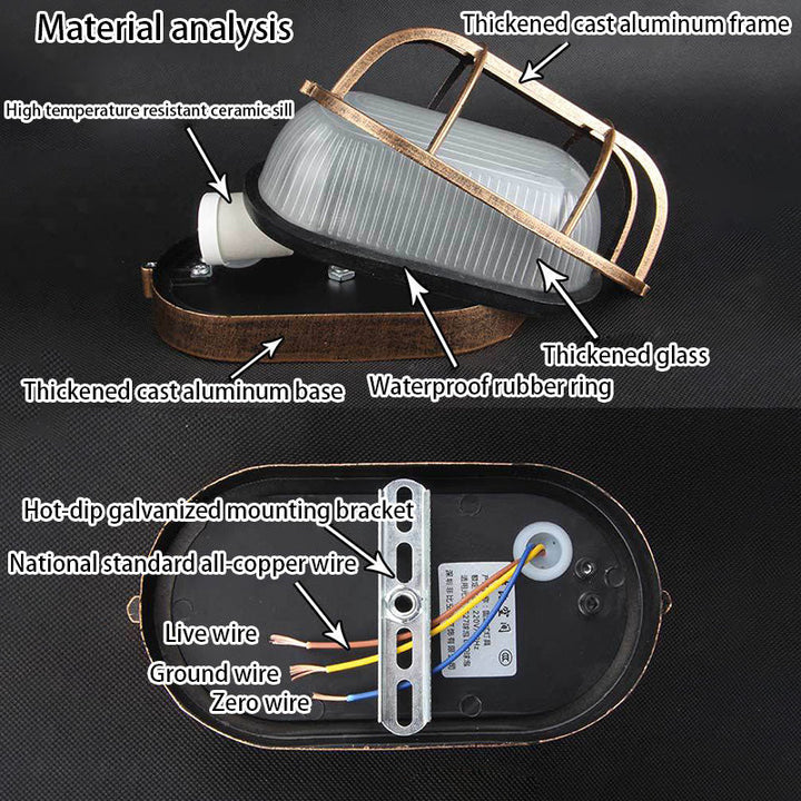 Traditional Rectangular Aluminum Flush Mount Ceiling Light