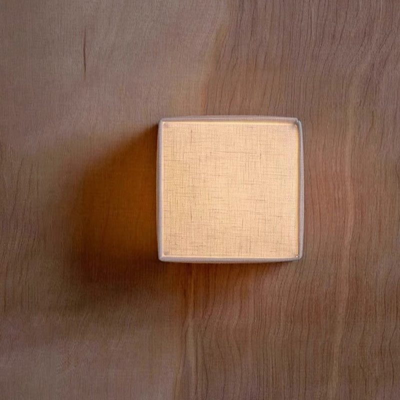 Traditional Square Fabric LED Wall Sconce
