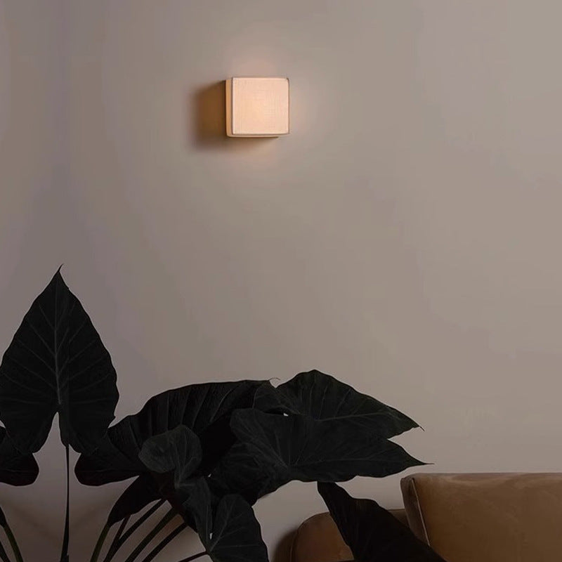 Traditional Square Fabric LED Wall Sconce