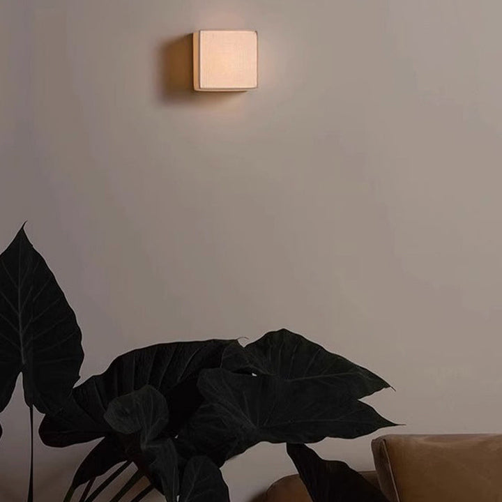 Traditional Square Fabric LED Wall Sconce