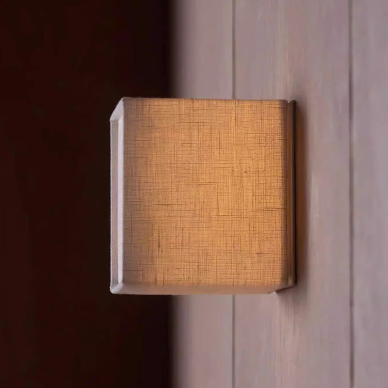 Traditional Square Fabric LED Wall Sconce
