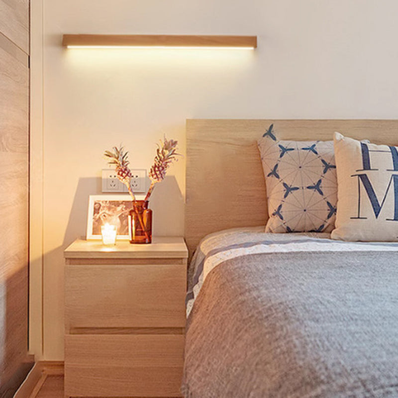 Simple Solid Wood LED Wall Sconce