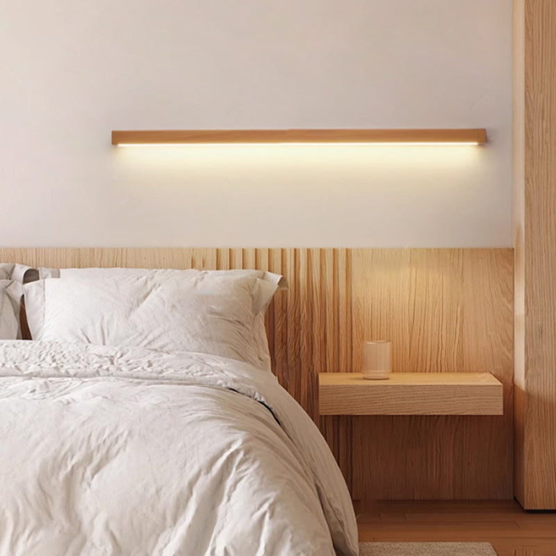 Simple Solid Wood LED Wall Sconce