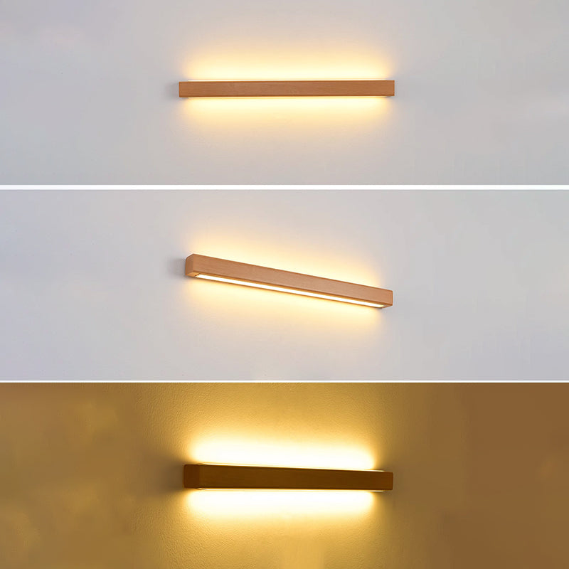 Simple Solid Wood LED Wall Sconce