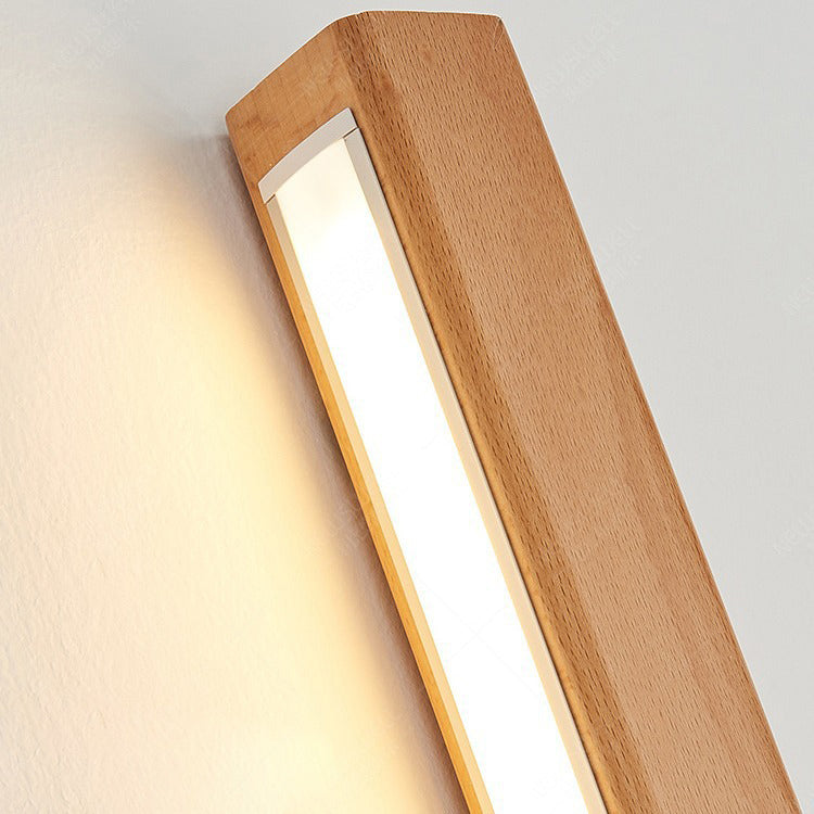 Simple Solid Wood LED Wall Sconce