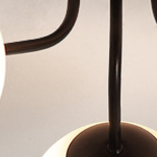 Minimalist Curved Glass 5-Light Semi-Flush Ceiling Light
