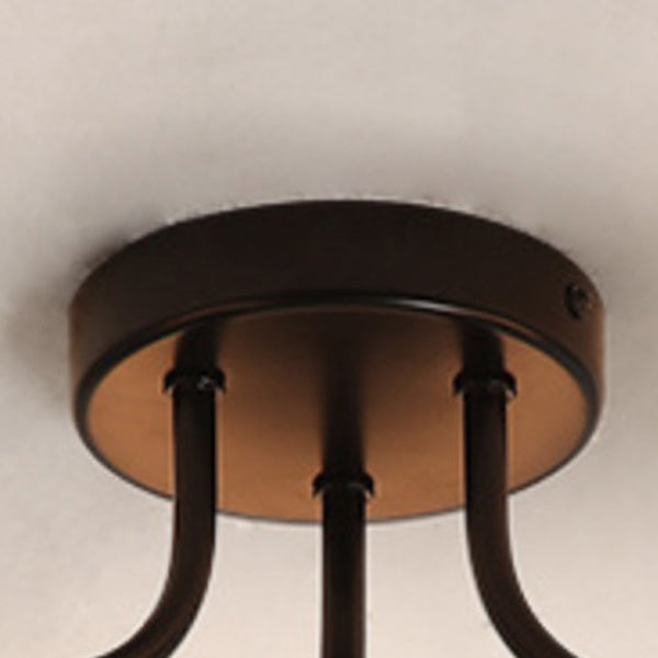 Minimalist Curved Glass 5-Light Semi-Flush Ceiling Light