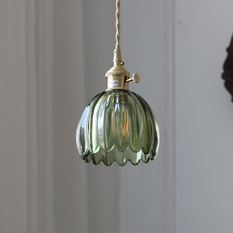 Contemporary Flower Brass Pendant Light