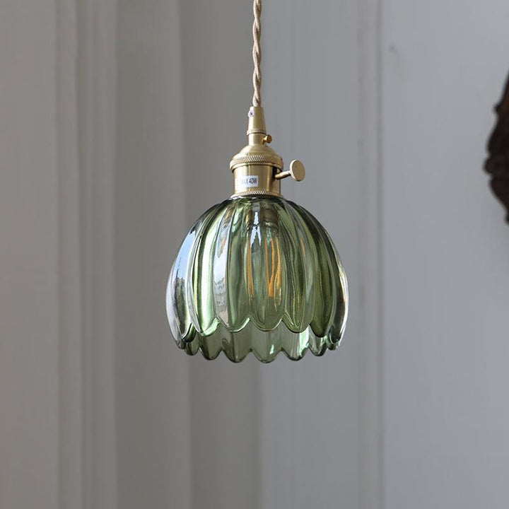 Contemporary Flower Brass Pendant Light