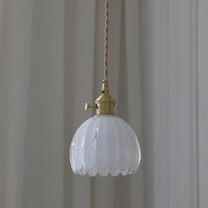 Contemporary Flower Brass Pendant Light