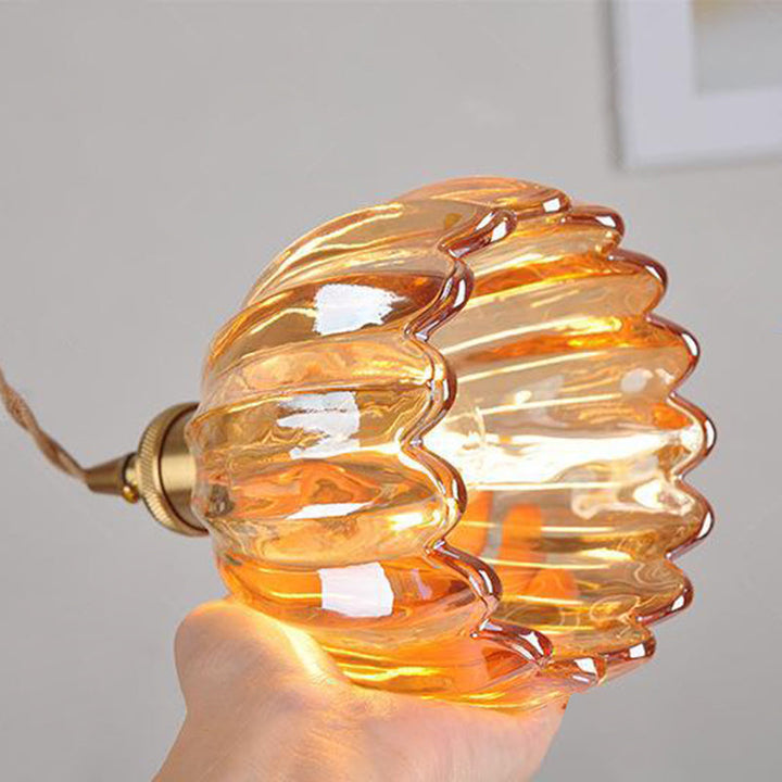 Contemporary Flower Brass Pendant Light