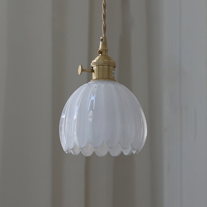 Contemporary Flower Brass Pendant Light