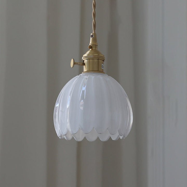 Contemporary Flower Brass Pendant Light