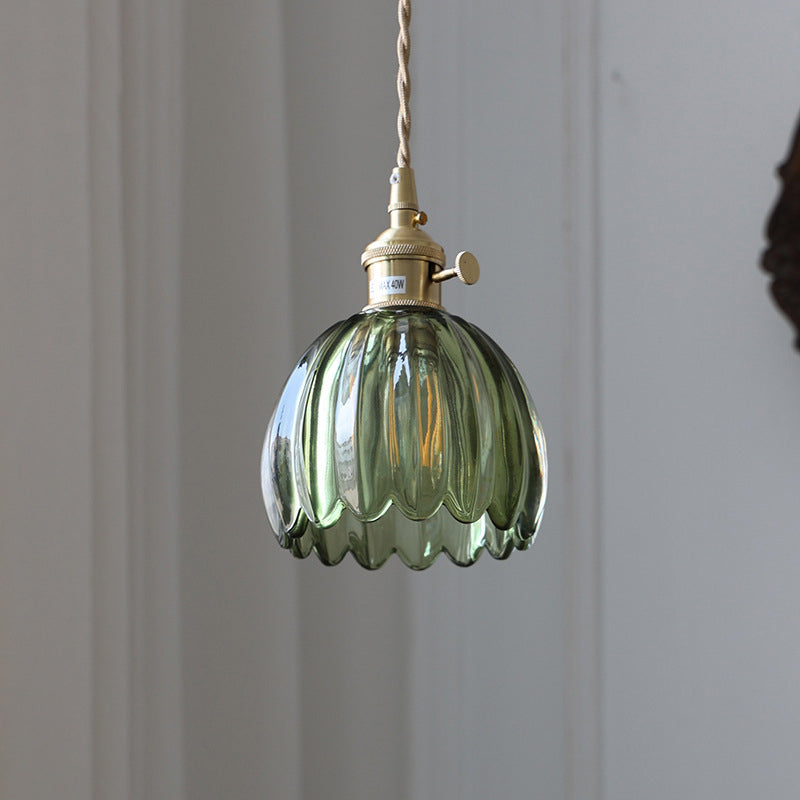 Contemporary Flower Brass Pendant Light