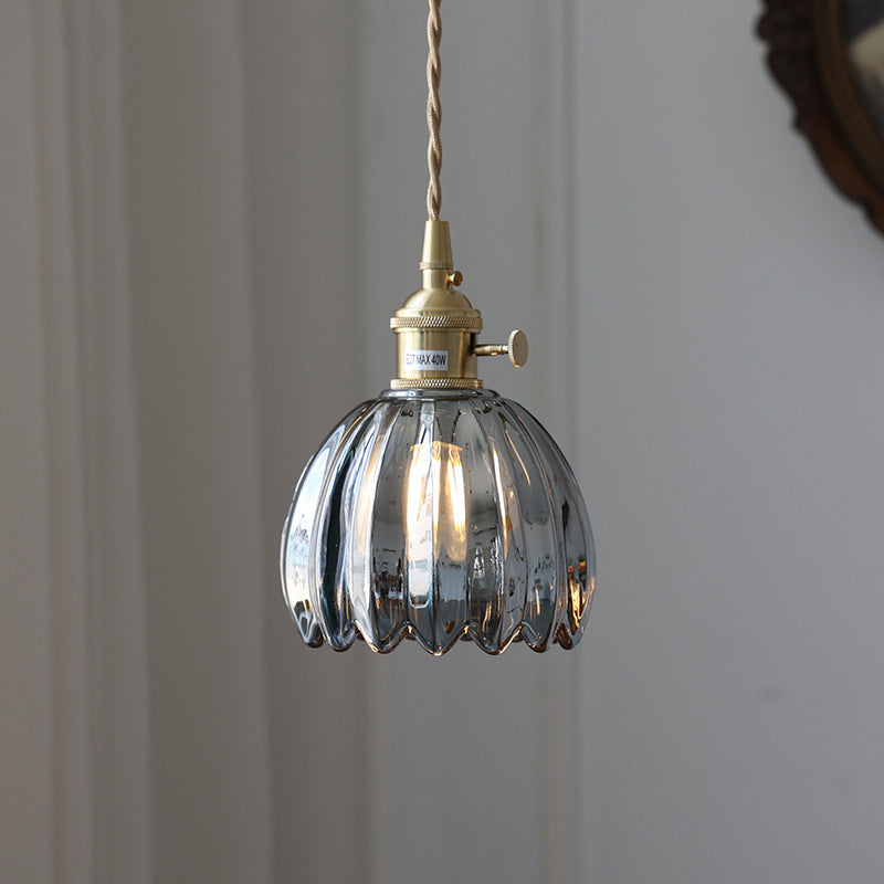 Contemporary Flower Brass Pendant Light