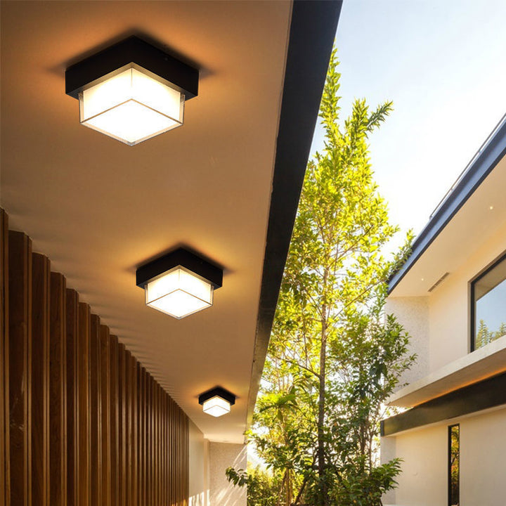 Minimalist Square Aluminum LED Flush Mount Ceiling Light 2