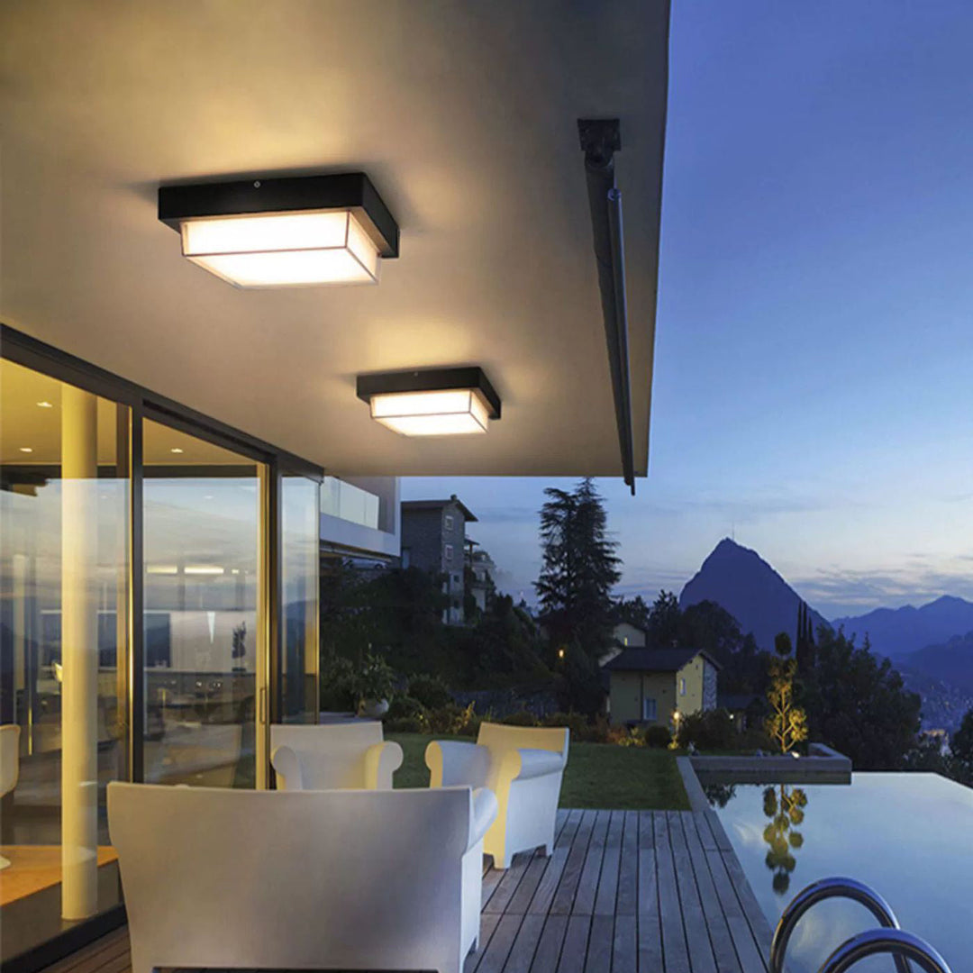 Minimalist Square Aluminum LED Flush Mount Ceiling Light 2